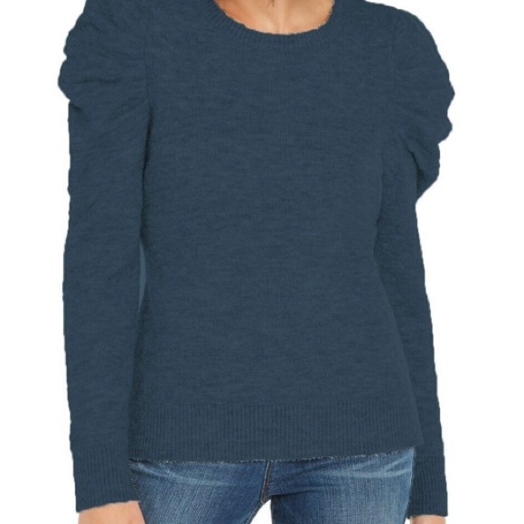 INC International Concepts NWT Puffy Sleeve Glitz DC Sweater in Inkberry Sz XL - Picture 2 of 10